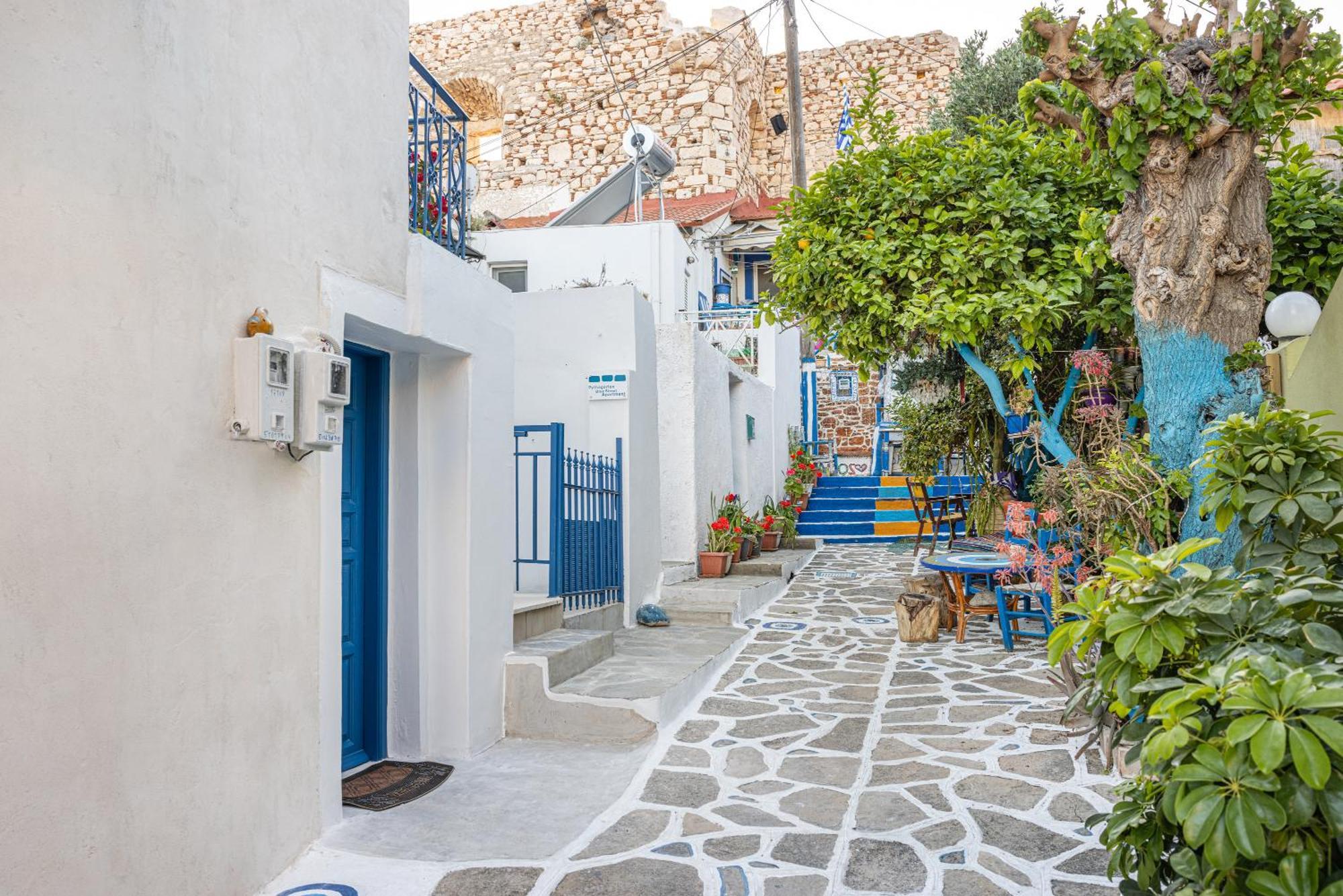 Pythagorio Blue Street Apartment With Balcony Kültér fotó